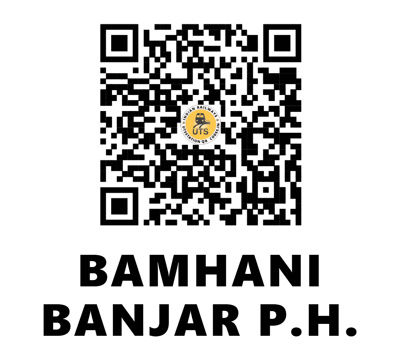 UTS QR Code for BAMHANI BANJAR P.H. - BIV (SB - MADHYA PRADESH)